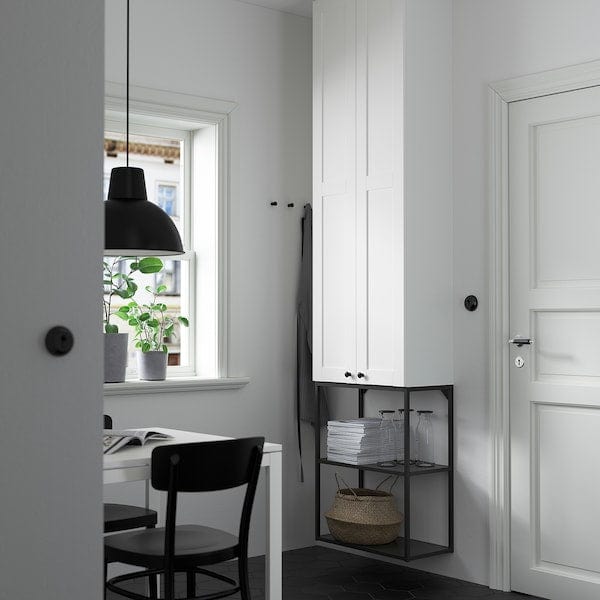 Ikea ENHET - Storage combination, anthracite/white frame, 60x32x255 cm