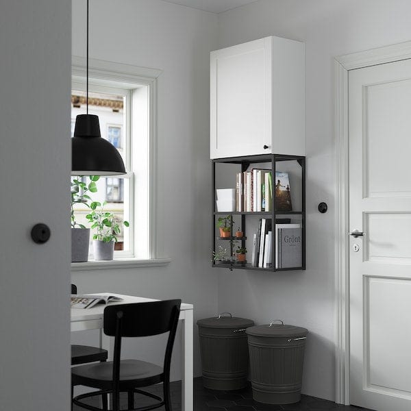 Ikea ENHET - Storage combination, anthracite/white frame, 60x32x150 cm