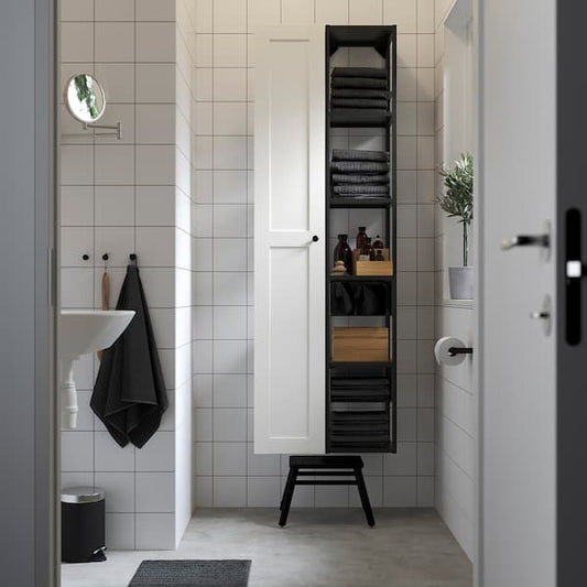 Ikea ENHET - Storage combination, anthracite/white frame, 60x32x180 cm