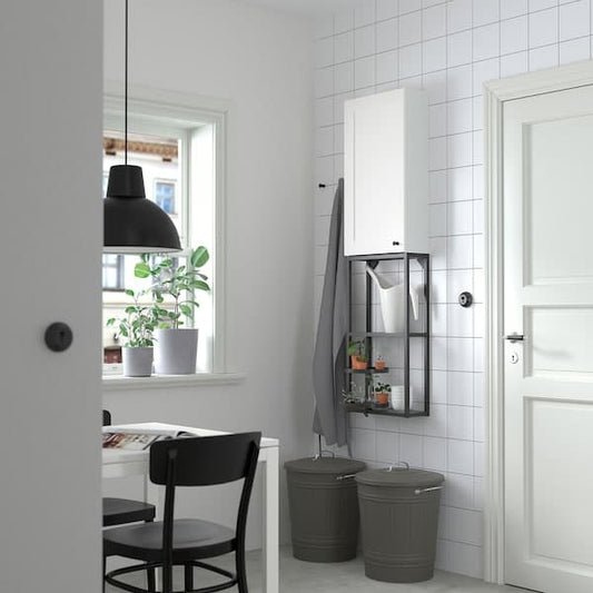 Ikea ENHET - Storage combination, anthracite/white frame, 40x17x150 cm