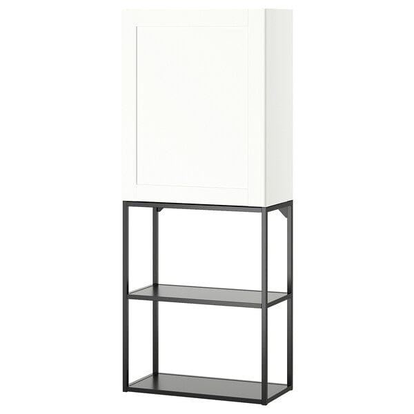 Ikea ENHET - Storage combination, anthracite/white frame, 60x32x150 cm