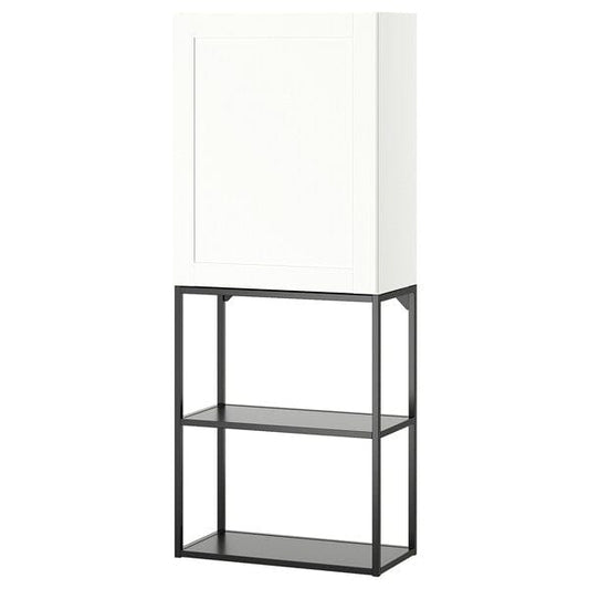 Ikea ENHET - Storage combination, anthracite/white frame, 60x32x150 cm