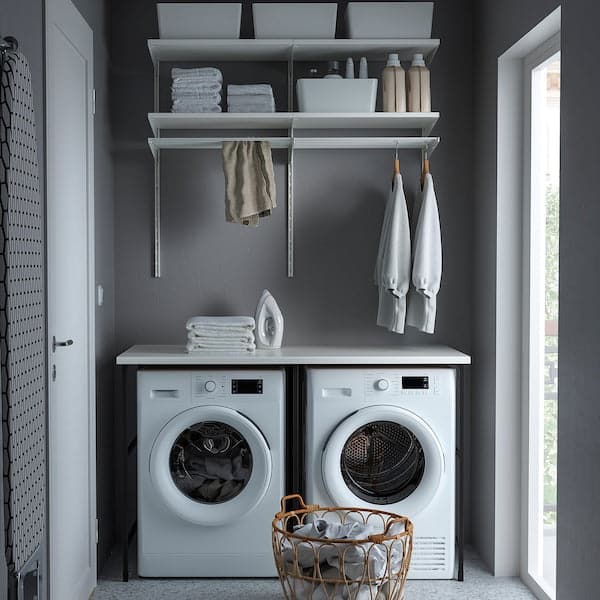 Ikea ENHET - Storage combination, anthracite/white laminate, 139x63.5x87.5 cm