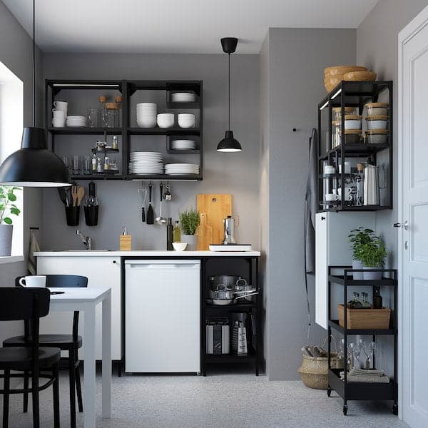 Ikea ENHET - Storage combination, anthracite/white, 80x32x150 cm