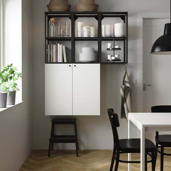 Ikea ENHET - Storage combination, anthracite/white, 120x32x150 cm