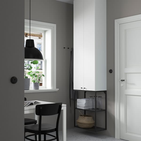 Ikea ENHET - Storage combination, anthracite/white, 60x32x255 cm