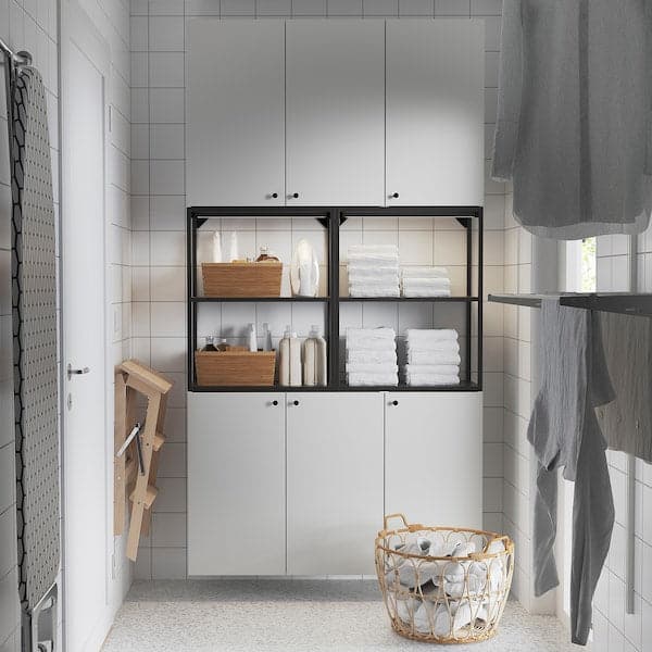 Ikea ENHET - Storage combination, anthracite/white, 120x32x225 cm
