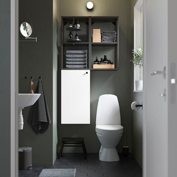 Ikea ENHET - Storage combination, anthracite/white, 80x32x150 cm