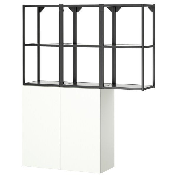 ENHET - Storage combination, anthracite/white, 120x32x150 cm