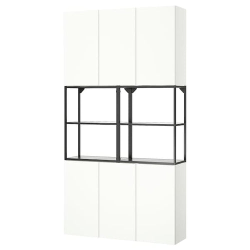 ENHET - Storage combination, anthracite/white, 120x32x225 cm