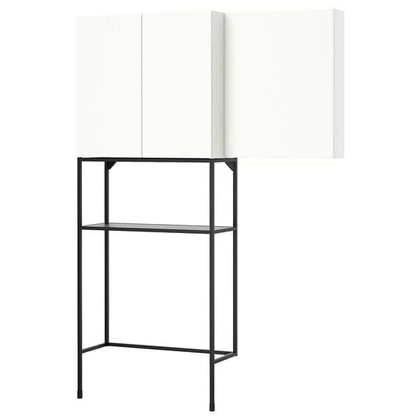 ENHET - Storage combination, anthracite/white, 140x32x204 cm