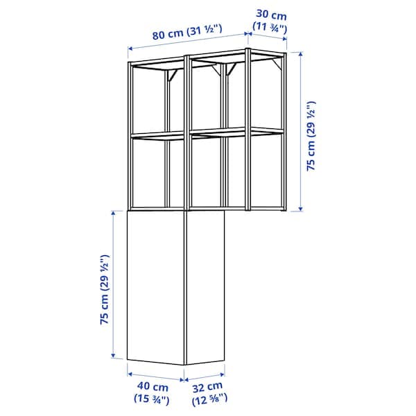 Ikea ENHET - Storage combination, anthracite/white, 80x32x150 cm