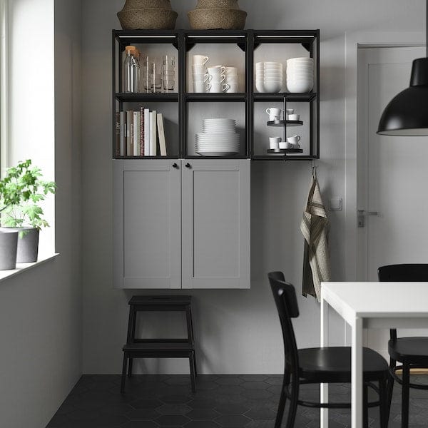 Ikea ENHET - Storage combination, anthracite/grey frame, 120x32x150 cm