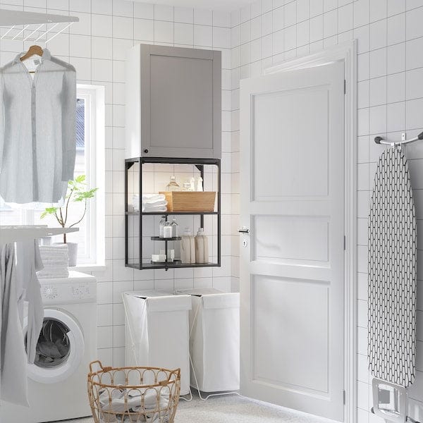 Ikea ENHET - Storage combination, anthracite/grey frame, 60x32x150 cm