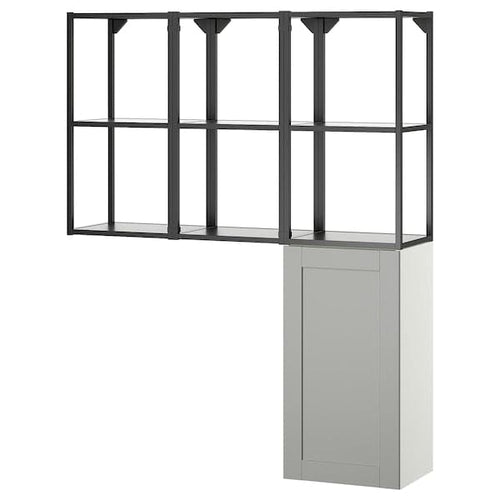ENHET - Storage combination, anthracite/grey frame, 120x32x150 cm