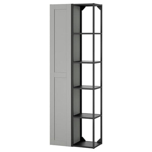 ENHET - Storage combination, anthracite/grey frame, 60x32x180 cm