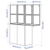 ENHET - Storage combination, anthracite/grey frame, 120x32x150 cm - best price from Maltashopper.com 29547976
