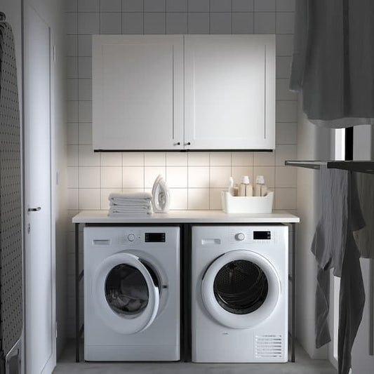 Ikea ENHET - Storage combination, anthracite/white frame, 139x63.5x90.5 cm