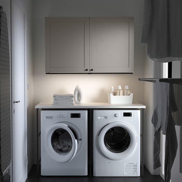 Ikea ENHET - Storage combination, anthracite/grey frame, 139x63.5x90.5 cm