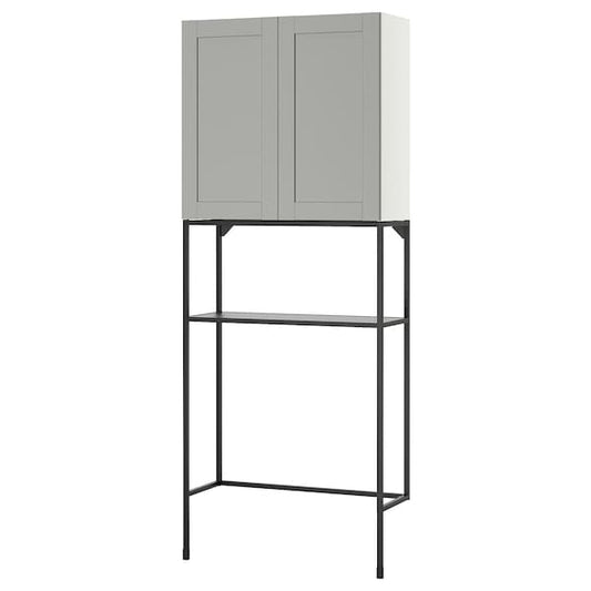 Ikea ENHET - Storage combination, anthracite/grey frame, 80x32x204 cm