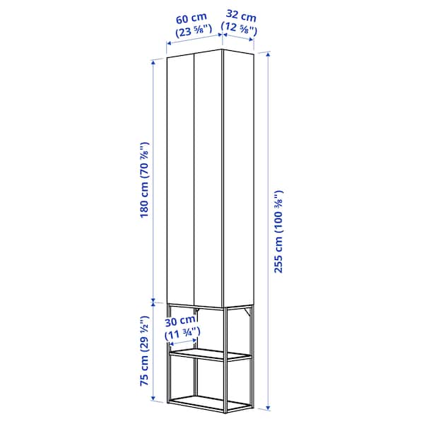 Ikea ENHET - Storage combination, white/oak effect, 60x32x255 cm
