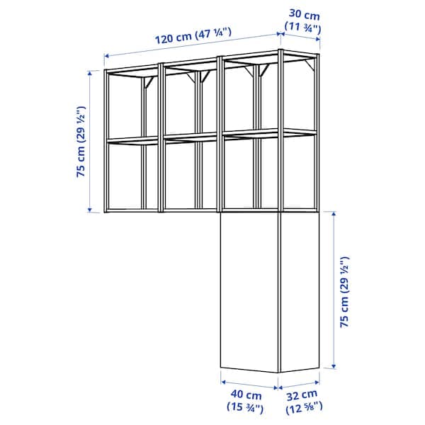 Ikea ENHET - Storage combination, white/oak effect, 120x32x150 cm