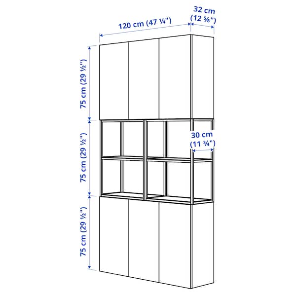 Ikea ENHET - Storage combination, white/oak effect, 120x32x225 cm