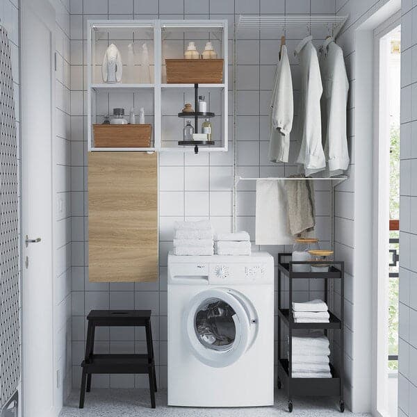 Ikea ENHET - Storage combination, white/oak effect, 80x32x150 cm