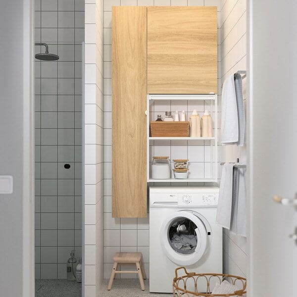 Ikea ENHET - Storage combination, white/oak effect, 90x32x180 cm