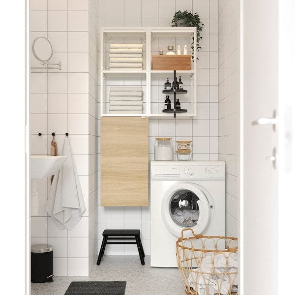Ikea ENHET - Storage combination, white/oak effect, 80x32x150 cm