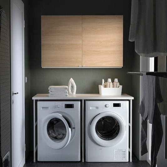 Ikea ENHET - Storage combination, white/oak effect, 139x63.5x90.5 cm