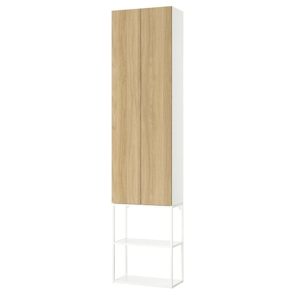 Ikea ENHET - Storage combination, white/oak effect, 60x32x255 cm