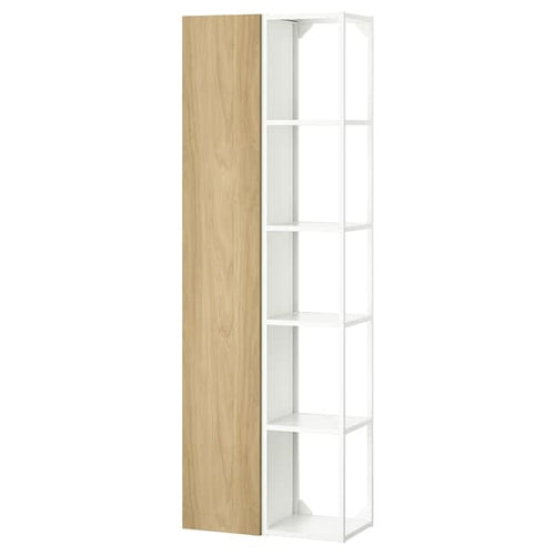 ENHET - Storage combination, white/oak effect, 60x32x180 cm