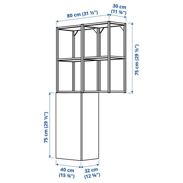 Ikea ENHET - Storage combination, white/oak effect, 80x32x150 cm
