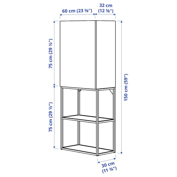 Ikea ENHET - Storage combination, white/oak effect, 60x32x150 cm