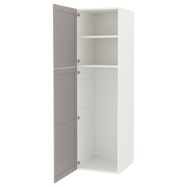 ENHET Combination of high furniture - white/grey frame 60x62x210 cm , 60x62x210 cm