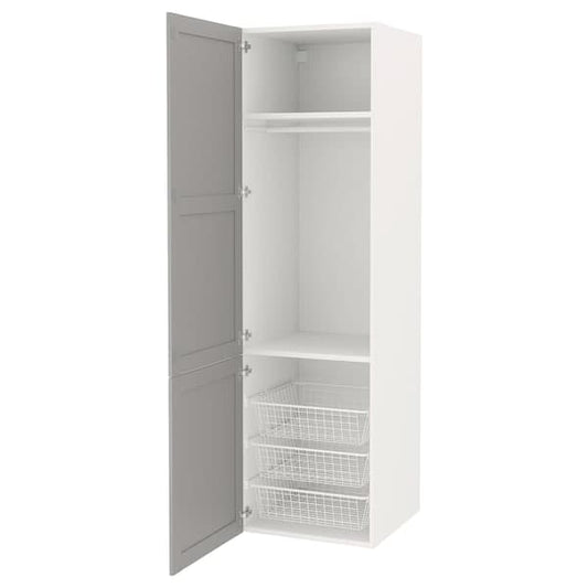 Ikea ENHET Combination of high furniture - white/grey frame 60x62x210 cm , 60x62x210 cm