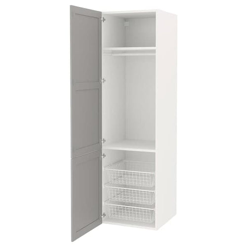 ENHET Combination of high furniture - white/grey frame 60x62x210 cm , 60x62x210 cm