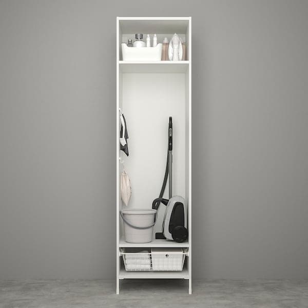 ENHET Combination of high furniture - white/grey frame 60x62x210 cm , 60x62x210 cm - best price from Maltashopper.com 89435669