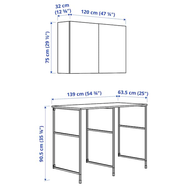 Ikea ENHET - Storage combination, white, 139x63.5x90.5 cm