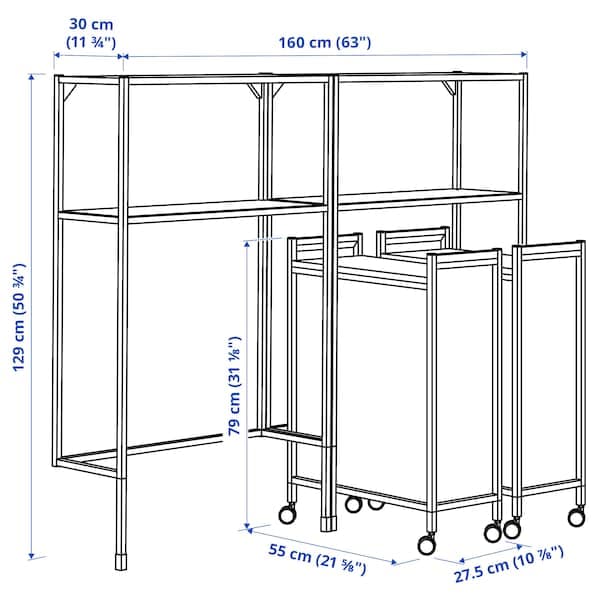 Ikea ENHET - Storage combination, white, 160x30x129 cm