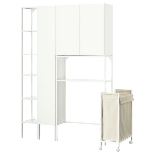 ENHET - Storage combination, white, 140x32x204 cm
