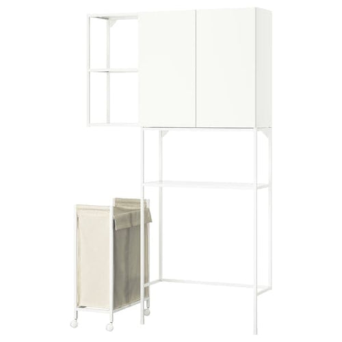 ENHET - Storage combination, white, 120x32x204 cm