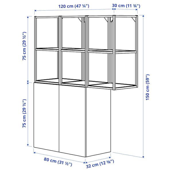 Ikea ENHET - Storage combination, white, 120x32x150 cm