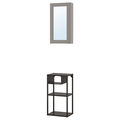 ENHET - Wall storage comb w mirror door, anthracite/grey frame, 40x30x150 cm - best price from Maltashopper.com 49335997