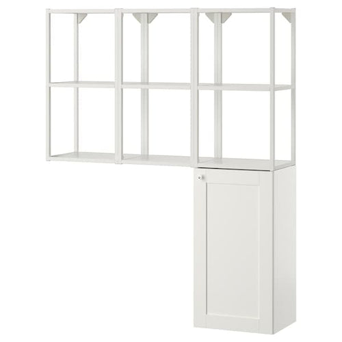 ENHET - Storage combination, white/white frame, 120x32x150 cm