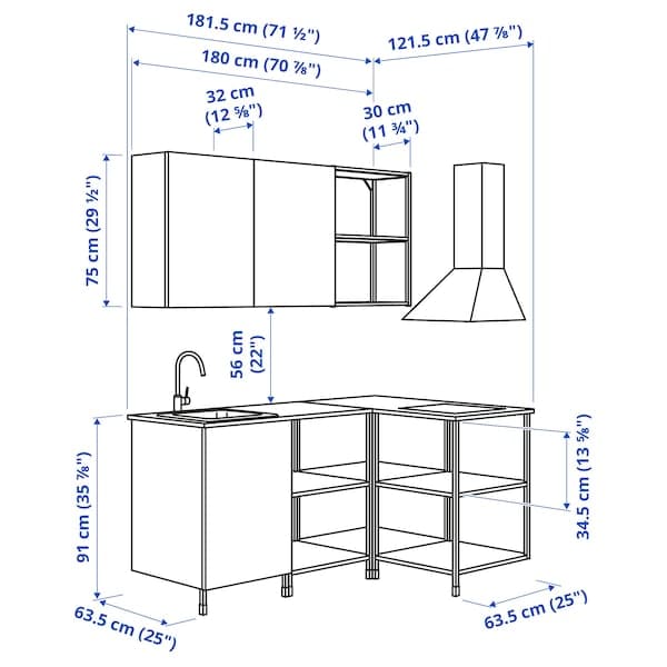 ENHET - Corner kitchen , - best price from Maltashopper.com 79338169