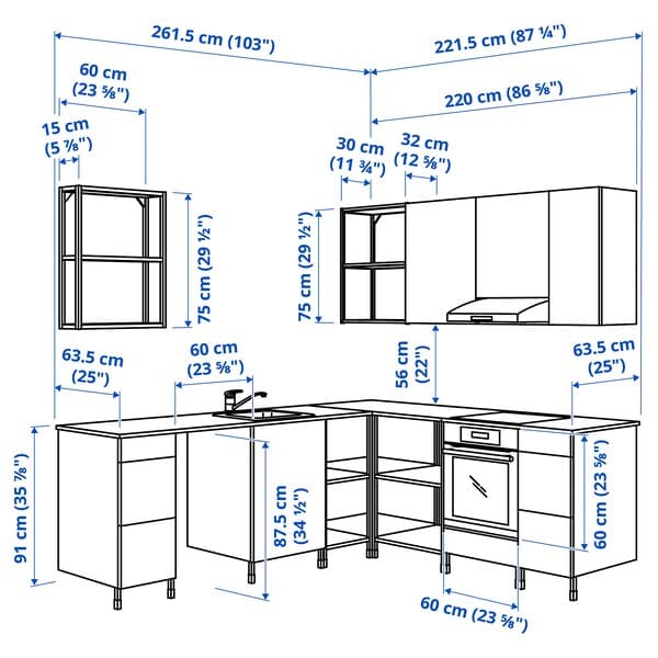 ENHET - Corner kitchen , - best price from Maltashopper.com 89338022