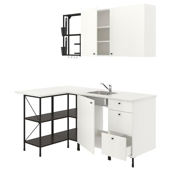 ENHET Corner kitchen - anthracite/white ,