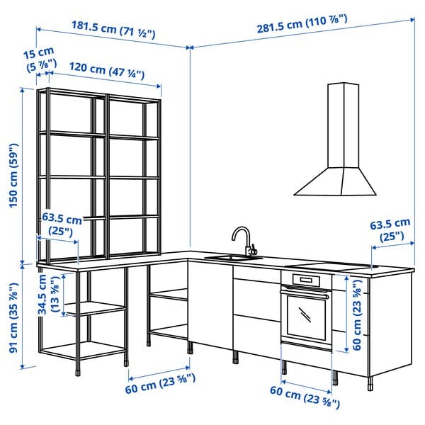 ENHET - Corner kitchen , - best price from Maltashopper.com 79338065